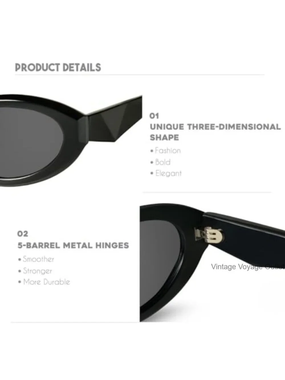 Oval Cat Eye Sunglasses for Women Retro Y2K Style UV400 Protection